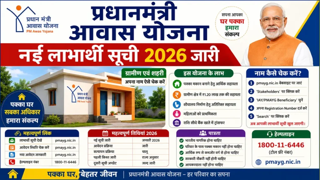 PM Awas Yojana List 2026 Beneficiary List Check Online