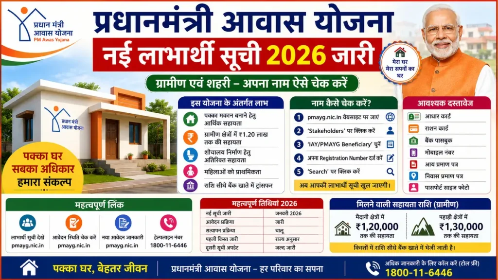 PM Awas Yojana List 2026: नई ग्रामीण-शहरी लाभार्थी सूची जारी, मोबाइल से ऐसे देखें अपना नाम 3 PM Awas Yojana List 2026 Beneficiary List Check Online