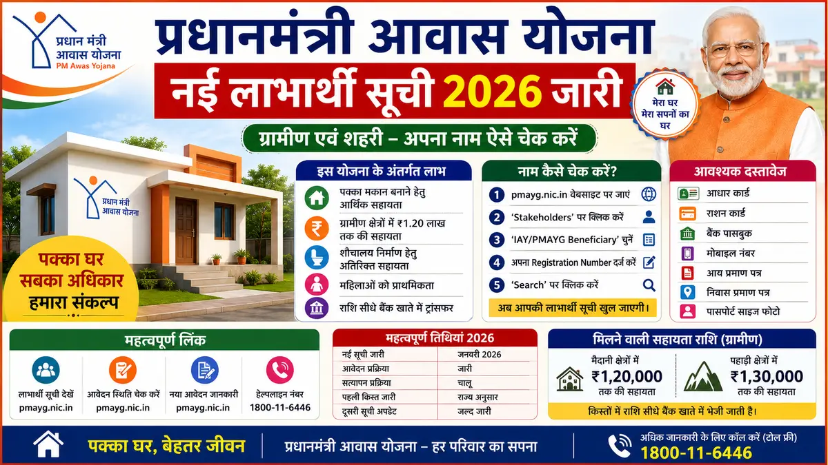 PM Awas Yojana List 2026 Beneficiary List Check Online