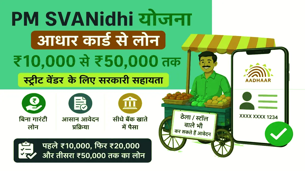 0PM SVANidhi योजना 2026 आधार कार्ड लोन आवेदन प्रक्रिया